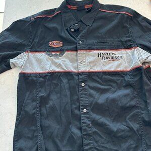 Vintage Y2K Harley Davidson Motorcycles Button Up Shirt / Vintage Harley / Patch